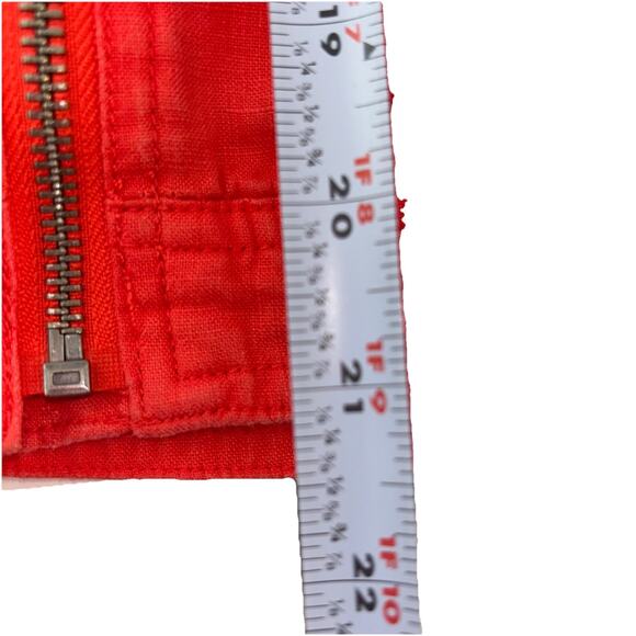 Cynthia Rowley Linen Jacket Womens Small Coral Asymmetrical Zipper Moto Style - Picture 8 of 8